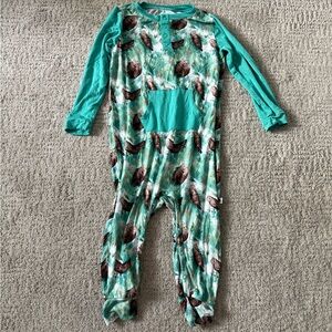 Ploom Baby Henley Play Romper - Otters Print  🦦 - Luxe Bamboo - 3T